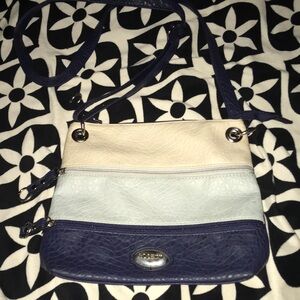 Stylish Navy and Cream Crossbody Bag